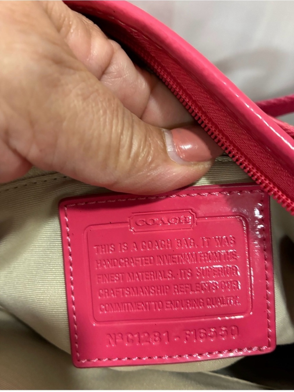 Coach Pink Signature Jacquard Crossbody Bag with Adjustable Strap - Picture 6 of 7